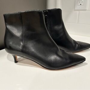 Cole Haan Vesta Kitten Heel Booties – Black, Size 6.5 | Minimalist Modern